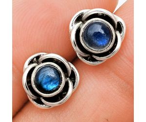 Blue Fire Labradorite Stud Earrings EXE01706 E-1248, 5x5 mm