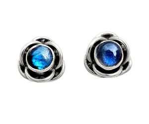 Blue Fire Labradorite Stud Earrings EXE01706 E-1248, 5x5 mm