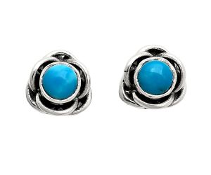 Sleeping Beauty Turquoise Stud Earrings EXE01708 E-1248, 5x5 mm