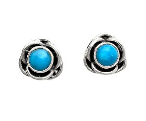 Sleeping Beauty Turquoise Stud Earrings EXE01709 E-1248, 5x5 mm