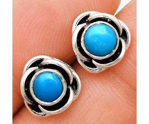 Sleeping Beauty Turquoise Stud Earrings EXE01711 E-1248, 5x5 mm