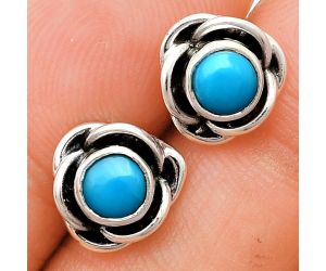 Sleeping Beauty Turquoise Stud Earrings EXE01713 E-1248, 5x5 mm