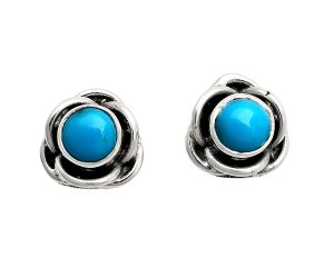 Sleeping Beauty Turquoise Stud Earrings EXE01714 E-1248, 5x5 mm