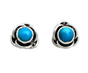 Sleeping Beauty Turquoise Stud Earrings EXE01715 E-1248, 5x5 mm