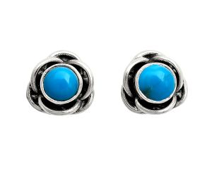 Sleeping Beauty Turquoise Stud Earrings EXE01716 E-1248, 5x5 mm