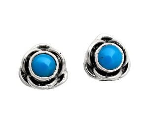 Sleeping Beauty Turquoise Stud Earrings EXE01717 E-1248, 5x5 mm