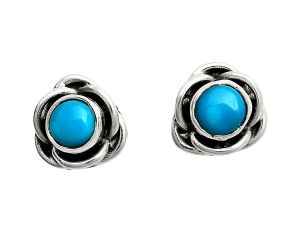 Sleeping Beauty Turquoise Stud Earrings EXE01719 E-1248, 5x5 mm