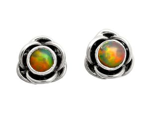 Ethiopian Opal Stud Earrings EXE01742 E-1248, 5x5 mm