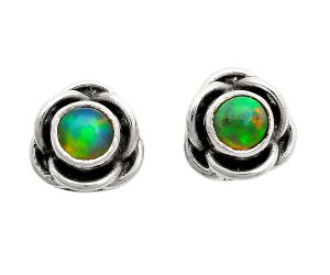 Ethiopian Opal Stud Earrings EXE01744 E-1248, 5x5 mm