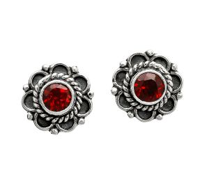 Hessonite Garnet Stud Earrings EXE01748 E-1121, 5x5 mm