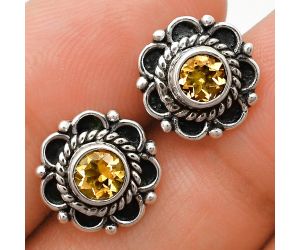 Citrine Stud Earrings EXE01762 E-1121, 5x5 mm