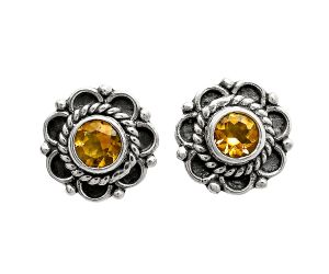 Citrine Stud Earrings EXE01762 E-1121, 5x5 mm