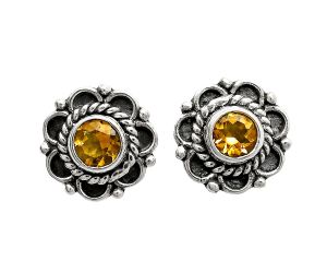 Citrine Stud Earrings EXE01764 E-1121, 5x5 mm