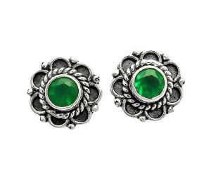 Green Onyx Stud Earrings EXE01775 E-1121, 5x5 mm