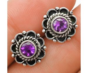 Amethyst Stud Earrings EXE01785 E-1121, 5x5 mm