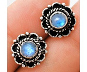 Rainbow Moonstone Stud Earrings EXE01817 E-1121, 5x5 mm