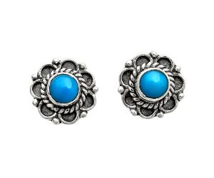 Sleeping Beauty Turquoise Stud Earrings EXE01833 E-1121, 5x5 mm