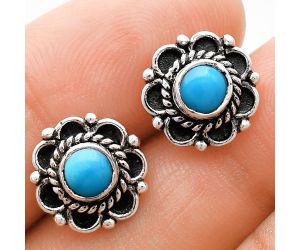 Sleeping Beauty Turquoise Stud Earrings EXE01834 E-1121, 5x5 mm