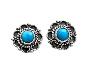 Sleeping Beauty Turquoise Stud Earrings EXE01834 E-1121, 5x5 mm