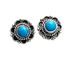 Sleeping Beauty Turquoise Stud Earrings EXE01835 E-1121, 5x5 mm