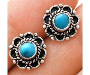 Sleeping Beauty Turquoise Stud Earrings EXE01836 E-1121, 5x5 mm