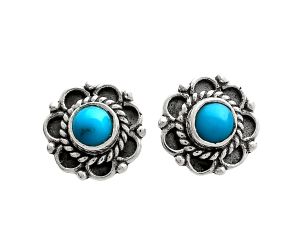 Sleeping Beauty Turquoise Stud Earrings EXE01836 E-1121, 5x5 mm