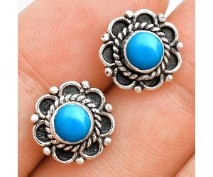 Sleeping Beauty Turquoise Stud Earrings EXE01837 E-1121, 5x5 mm