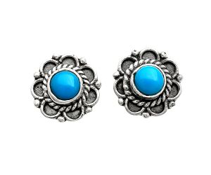 Sleeping Beauty Turquoise Stud Earrings EXE01837 E-1121, 5x5 mm