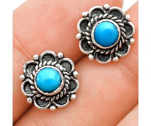 Sleeping Beauty Turquoise Stud Earrings EXE01839 E-1121, 5x5 mm