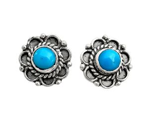 Sleeping Beauty Turquoise Stud Earrings EXE01839 E-1121, 5x5 mm