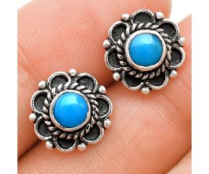 Sleeping Beauty Turquoise Stud Earrings EXE01841 E-1121, 5x5 mm