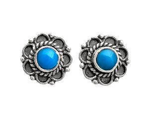 Sleeping Beauty Turquoise Stud Earrings EXE01841 E-1121, 5x5 mm