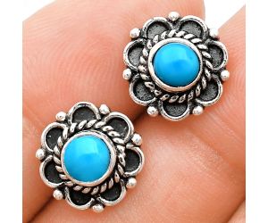 Sleeping Beauty Turquoise Stud Earrings EXE01842 E-1121, 5x5 mm