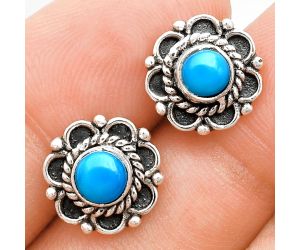 Sleeping Beauty Turquoise Stud Earrings EXE01843 E-1121, 5x5 mm