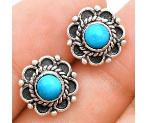 Sleeping Beauty Turquoise Stud Earrings EXE01844 E-1121, 5x5 mm