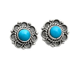 Sleeping Beauty Turquoise Stud Earrings EXE01844 E-1121, 5x5 mm