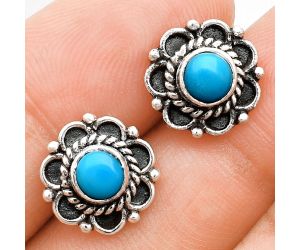 Sleeping Beauty Turquoise Stud Earrings EXE01846 E-1121, 5x5 mm