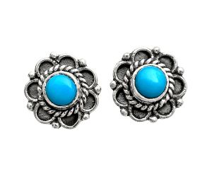 Sleeping Beauty Turquoise Stud Earrings EXE01846 E-1121, 5x5 mm