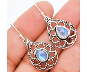 Rainbow Moonstone Earrings EXE01883 E-1251, 6x8 mm