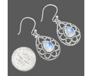 Rainbow Moonstone Earrings EXE01883 E-1251, 6x8 mm