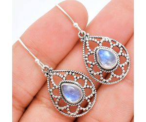 Rainbow Moonstone Earrings EXE01884 E-1251, 6x8 mm