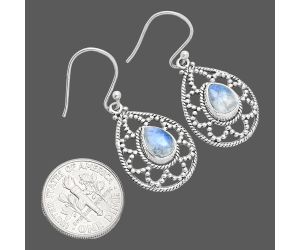 Rainbow Moonstone Earrings EXE01884 E-1251, 6x8 mm