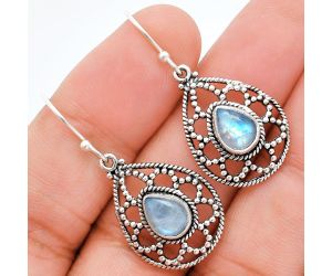 Rainbow Moonstone Earrings EXE01885 E-1251, 6x8 mm