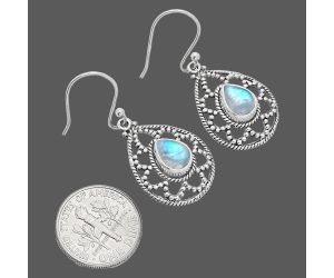 Rainbow Moonstone Earrings EXE01885 E-1251, 6x8 mm