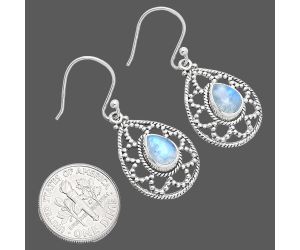 Rainbow Moonstone Earrings EXE01886 E-1251, 6x8 mm