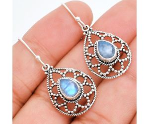 Rainbow Moonstone Earrings EXE01887 E-1251, 6x8 mm