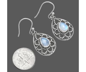 Rainbow Moonstone Earrings EXE01887 E-1251, 6x8 mm