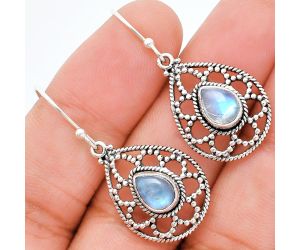 Rainbow Moonstone Earrings EXE01888 E-1251, 6x8 mm