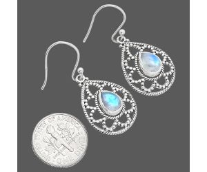 Rainbow Moonstone Earrings EXE01888 E-1251, 6x8 mm