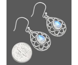 Rainbow Moonstone Earrings EXE01890 E-1251, 6x8 mm